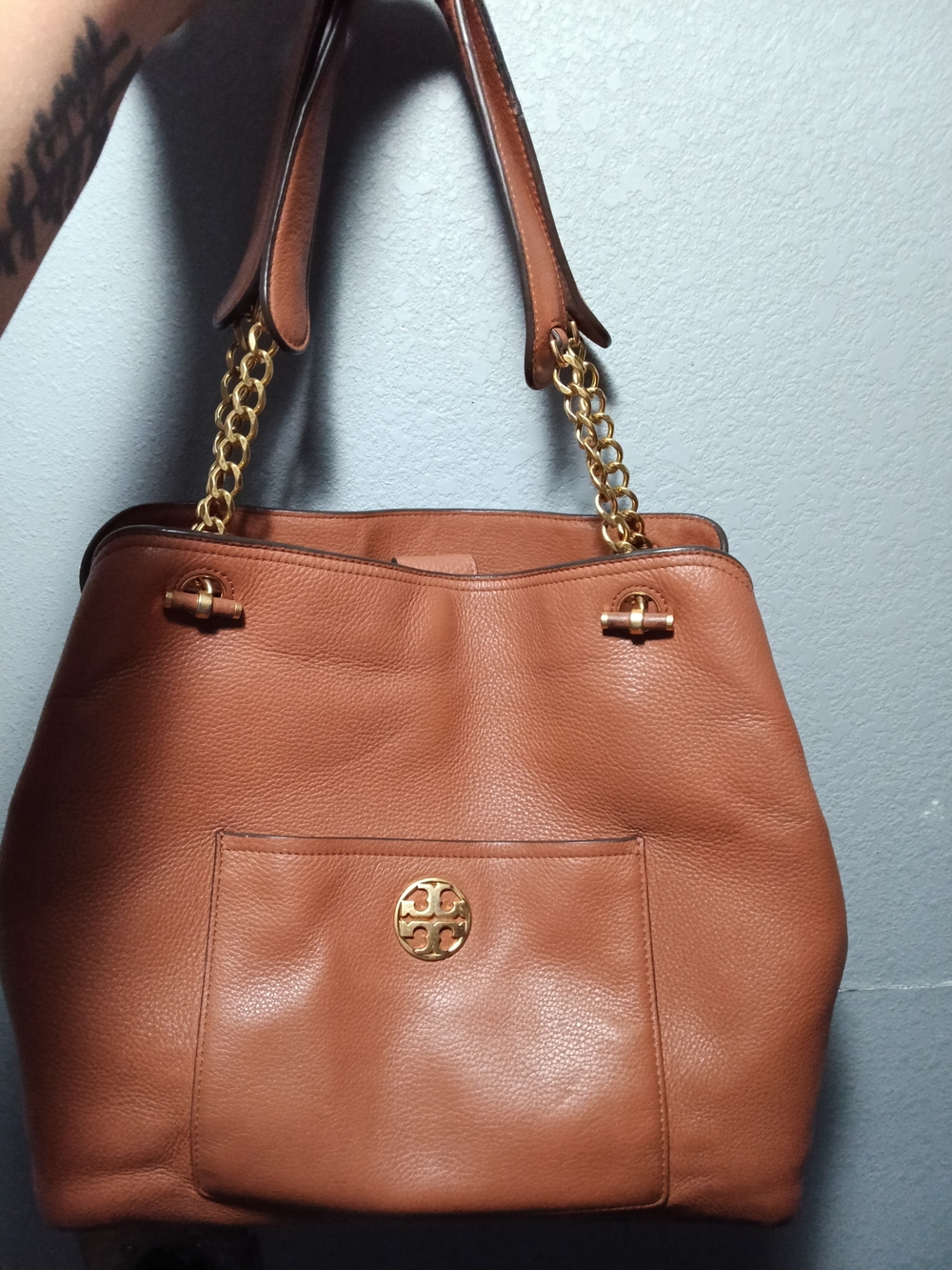 Tory Burch Marion NS Slouchy Tote Brown Tote Bag
